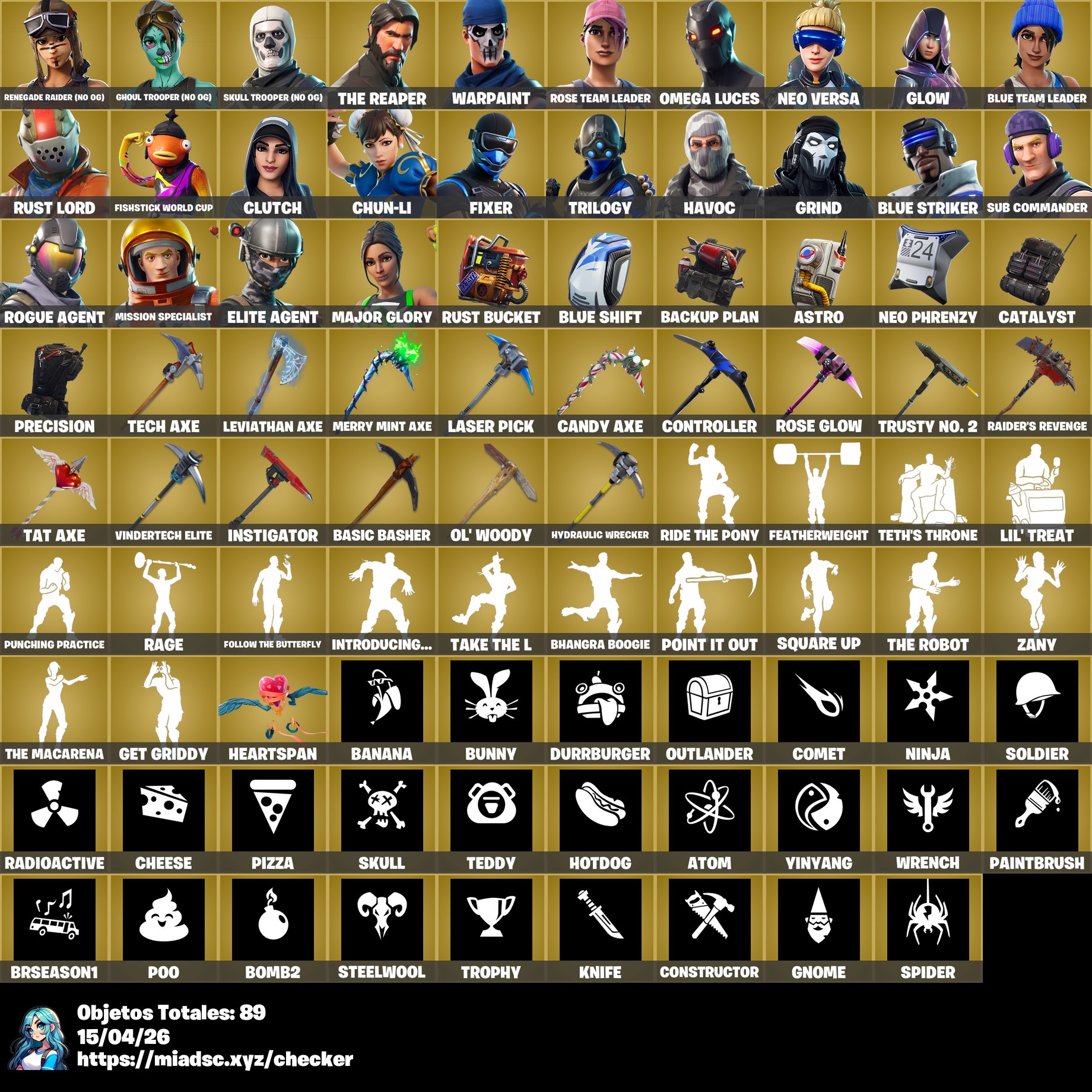 Mia Checker - Items Exclusivos